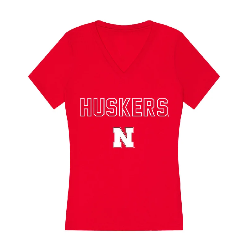 Nebraska - NCAA Women's Bowling : Alexis Buchert - Women's V-Neck T-Shirt-- Notch Collar Peter Pan Collar Cowl Neck Nebraska - NCAA Women's Bowling : Alexis Buchert - Women's V-Neck T-Shirt-- Notch Collar Peter Pan Collar Cowl Neck