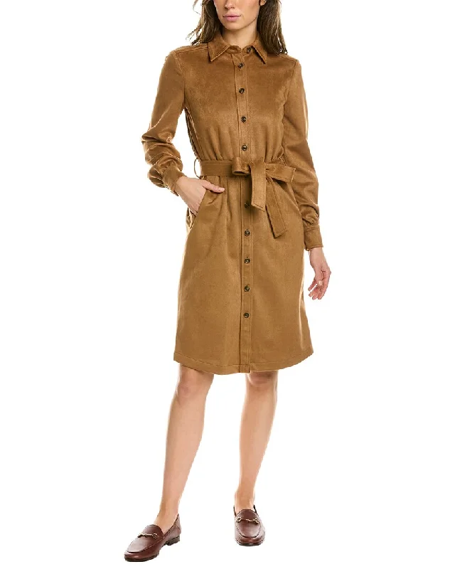 Brooks Brothers Tie Waist Shirtdress-- Terry Blend Velvet Blend Canvas Blend