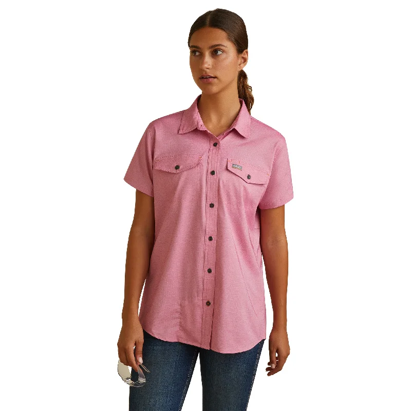 Ariat® Ladies Rebar Made Tough VentTEK DuraStretch™ Pink Shirt 10043774-- Print Jacquard Patchwork Ariat® Ladies Rebar Made Tough VentTEK DuraStretch™ Pink Shirt 10043774-- Print Jacquard Patchwork
