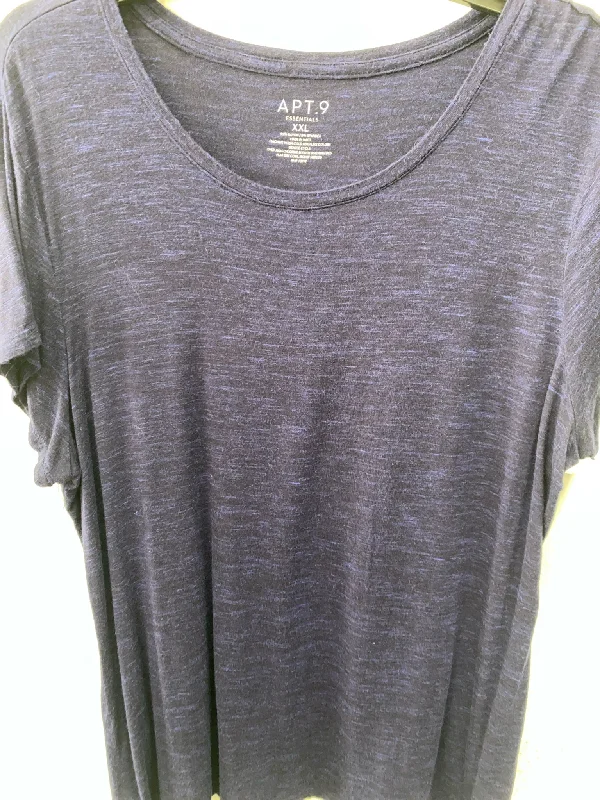 Navy Apt 9 Short Sleeve Shirt Women's-- Modern Contemporary Chic