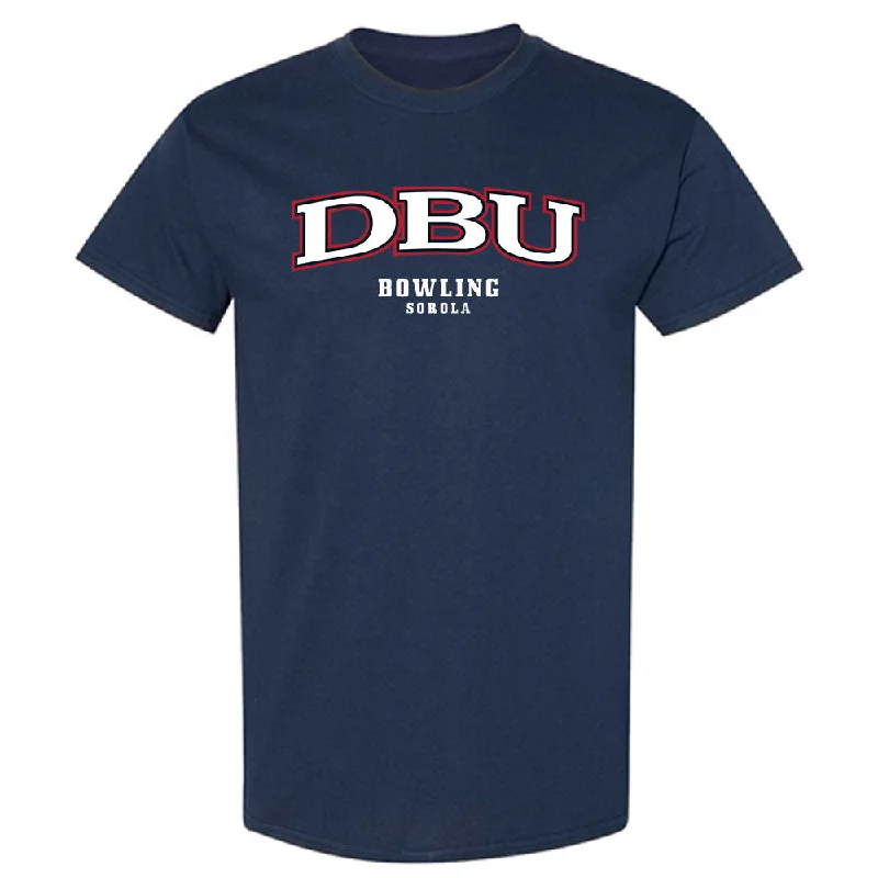 Dallas Baptist - NCAA Women's Bowling : Travis Sorola - Classic Shersey T-Shirt-- Spandex Blend Rayon Blend Denim Blend Dallas Baptist - NCAA Women's Bowling : Travis Sorola - Classic Shersey T-Shirt-- Spandex Blend Rayon Blend Denim Blend
