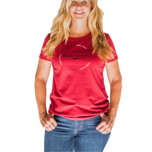 Kimes Ranch® Ladies Circular Repeat Cardinal T-shirt CIRC-CARD-- Elegant Classic Vintage Kimes Ranch® Ladies Circular Repeat Cardinal T-shirt CIRC-CARD-- Elegant Classic Vintage