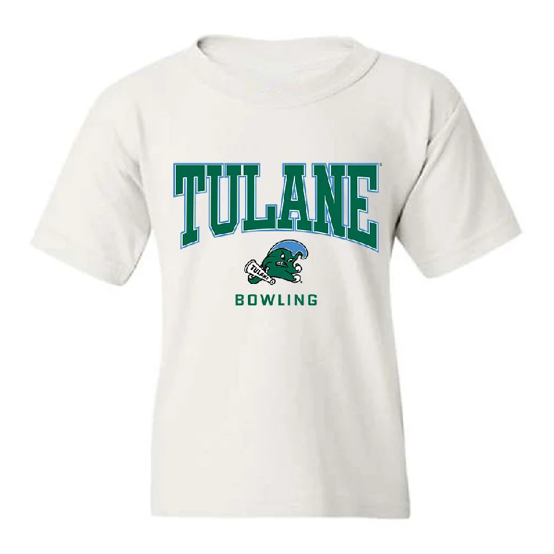 Tulane - NCAA Women's Bowling : Mia Stolakis - Youth T-Shirt-- Print Jacquard Patchwork Tulane - NCAA Women's Bowling : Mia Stolakis - Youth T-Shirt-- Print Jacquard Patchwork
