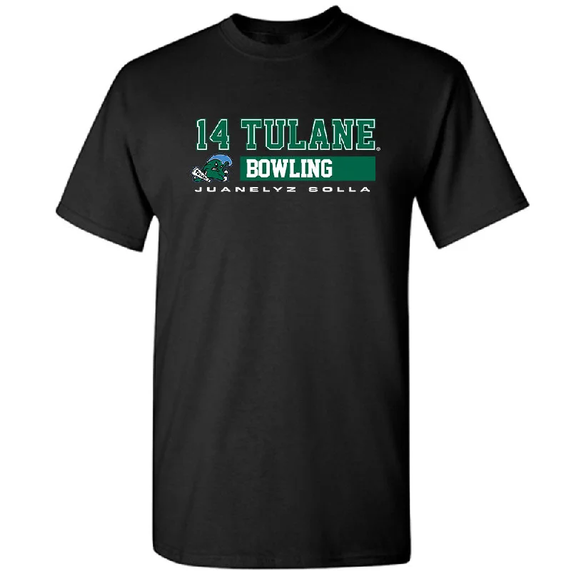 Tulane - NCAA Women's Bowling : Juanelyz Solla - Classic Fashion Shersey T-Shirt-- Hooded Caped Shawl Collar Tulane - NCAA Women's Bowling : Juanelyz Solla - Classic Fashion Shersey T-Shirt-- Hooded Caped Shawl Collar