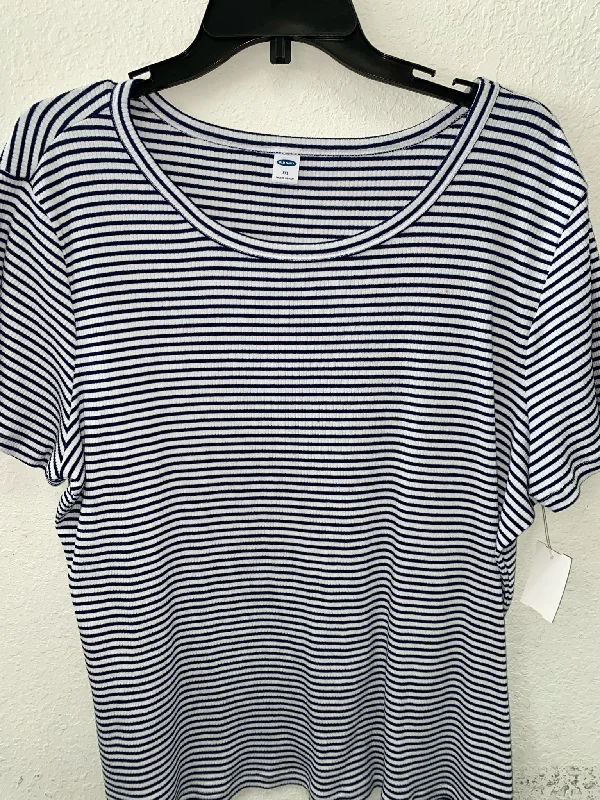 Striped Old Navy Short Sleeve Shirt Women's-- Fitted T-Shirt Seamless Stretchy