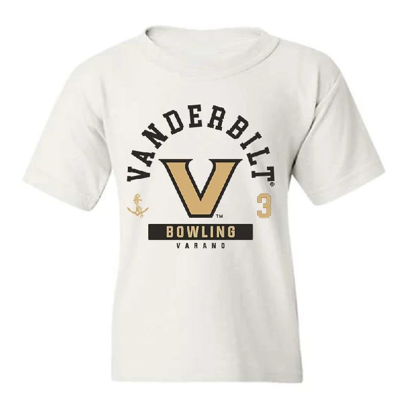 Vanderbilt - NCAA Women's Bowling : Victoria Varano - Classic Fashion Shersey Youth T-Shirt-- Front Pockets Side Pockets Patch Pockets Vanderbilt - NCAA Women's Bowling : Victoria Varano - Classic Fashion Shersey Youth T-Shirt-- Front Pockets Side Pockets Patch Pockets