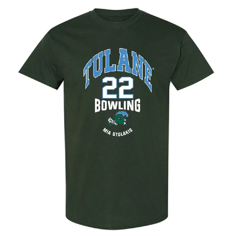 Tulane - NCAA Women's Bowling : Mia Stolakis - Classic Fashion Shersey T-Shirt-- Cotton Fabric Linen Fabric Terry Fabric Tulane - NCAA Women's Bowling : Mia Stolakis - Classic Fashion Shersey T-Shirt-- Cotton Fabric Linen Fabric Terry Fabric
