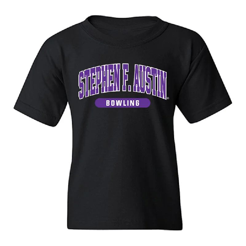 SFA - NCAA Women's Bowling : Kara Kay - Youth T-Shirt-- Zippered Buttoned Snapped