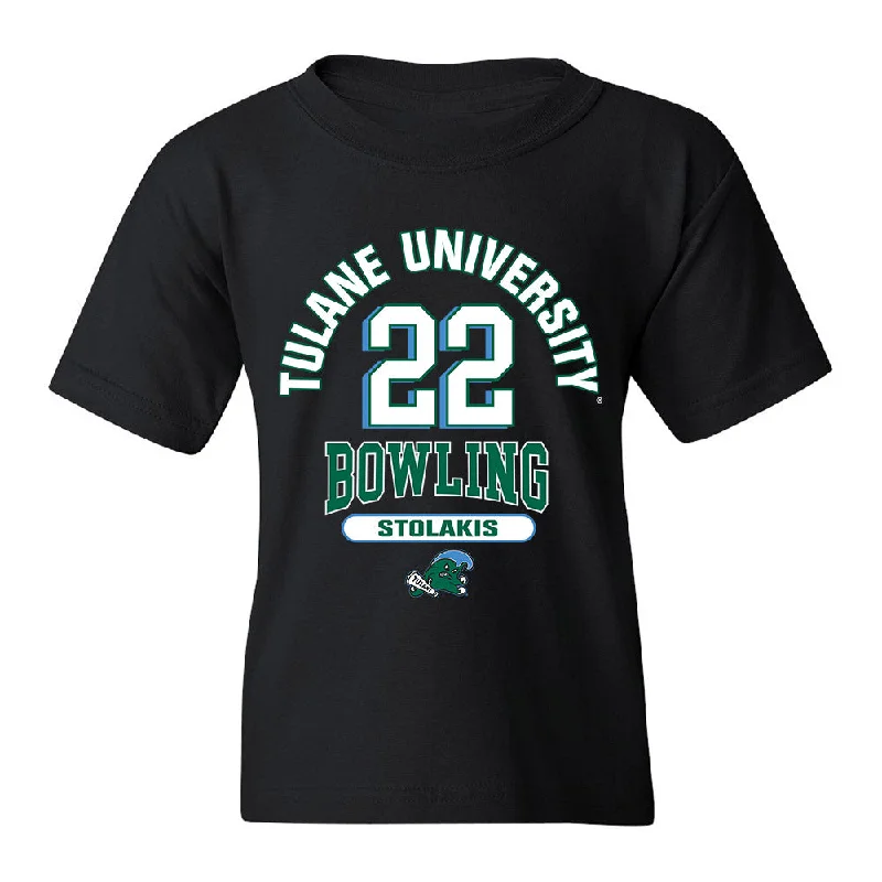 Tulane - NCAA Women's Bowling : Mia Stolakis - Classic Fashion Shersey Youth T-Shirt-- Faux Fur Fabric Real Fur Fabric Shearling Fabric Tulane - NCAA Women's Bowling : Mia Stolakis - Classic Fashion Shersey Youth T-Shirt-- Faux Fur Fabric Real Fur Fabric Shearling Fabric