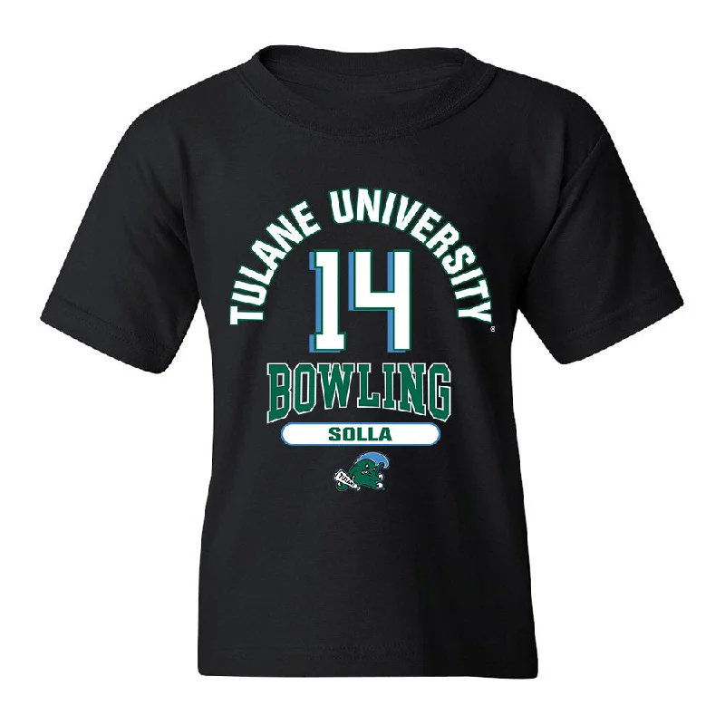 Tulane - NCAA Women's Bowling : Juanelyz Solla - Classic Fashion Shersey Youth T-Shirt-- Collared Crew Neck Turtle Neck Tulane - NCAA Women's Bowling : Juanelyz Solla - Classic Fashion Shersey Youth T-Shirt-- Collared Crew Neck Turtle Neck