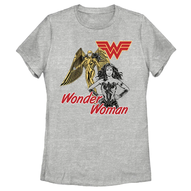 Women's Wonder Woman 1984 Suit and Armor T-Shirt-- Striped Floral Plaid