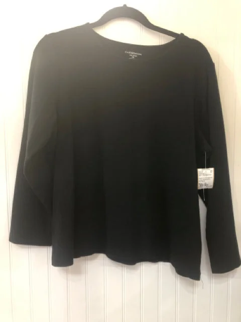 Black Croft & Barrow Long Sleeve Shirt Women's-- Terry Blend Velvet Blend Canvas Blend Black Croft & Barrow Long Sleeve Shirt Women's-- Terry Blend Velvet Blend Canvas Blend