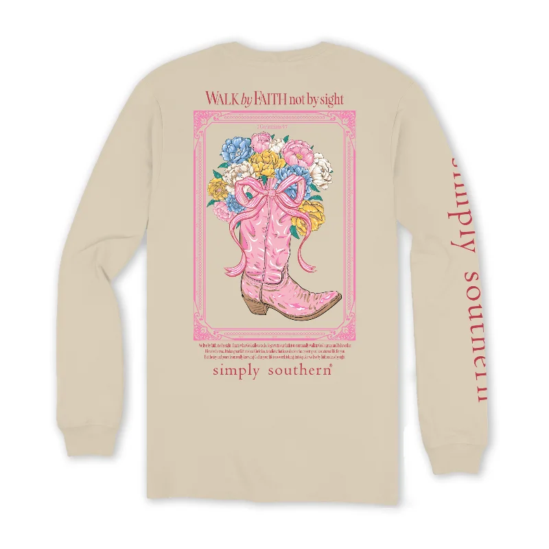 Simply Southern Ladies Walk By Faith & Not By Sight Cream T-Shirt LS-WALK-WHISPER-- Rayon Fabric Velvet Fabric Corduroy Fabric Simply Southern Ladies Walk By Faith & Not By Sight Cream T-Shirt LS-WALK-WHISPER-- Rayon Fabric Velvet Fabric Corduroy Fabric
