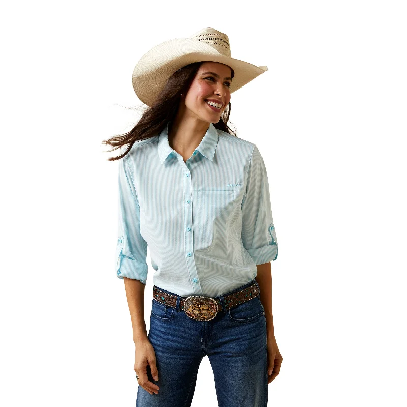 Ariat® Ladies Striped VentTEK™ Stretch Button Down Shirt 10044952-- Anti-Pilling Machine Wash Handmade Ariat® Ladies Striped VentTEK™ Stretch Button Down Shirt 10044952-- Anti-Pilling Machine Wash Handmade