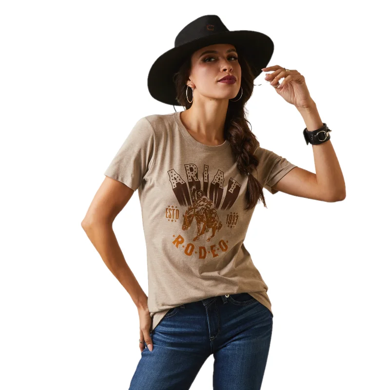Ariat® Ladies Vintage Rodeo Oatmeal Heather Graphic T-Shirt 10044615-- Chenille Blend Fleece Blend Nylon Blend Ariat® Ladies Vintage Rodeo Oatmeal Heather Graphic T-Shirt 10044615-- Chenille Blend Fleece Blend Nylon Blend
