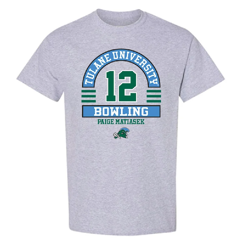 Tulane - NCAA Women's Bowling : Paige Matiasek - Classic Fashion Shersey T-Shirt-- Collared T-Shirt Boat Neck A-Line Tulane - NCAA Women's Bowling : Paige Matiasek - Classic Fashion Shersey T-Shirt-- Collared T-Shirt Boat Neck A-Line