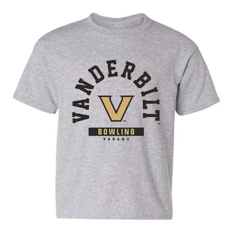 Vanderbilt - NCAA Women's Bowling : Victoria Varano - Classic Fashion Shersey Youth T-Shirt-- Knit Fabric Woven Fabric Fleece Fabric Vanderbilt - NCAA Women's Bowling : Victoria Varano - Classic Fashion Shersey Youth T-Shirt-- Knit Fabric Woven Fabric Fleece Fabric