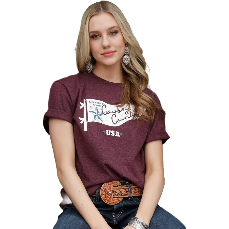 Cruel Denim® Ladies Purple Cowboy Graphic T-Shirt CTT7385007-- Cotton Fabric Linen Fabric Terry Fabric Cruel Denim® Ladies Purple Cowboy Graphic T-Shirt CTT7385007-- Cotton Fabric Linen Fabric Terry Fabric