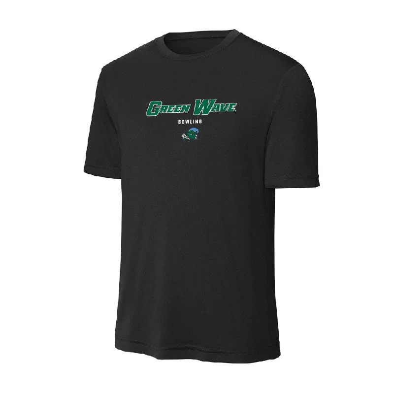 Tulane - NCAA Women's Bowling : Paige Matiasek - Activewear T-Shirt-- Welt Pockets Slit Pockets Tulane - NCAA Women's Bowling : Paige Matiasek - Activewear T-Shirt-- Welt Pockets Slit Pockets