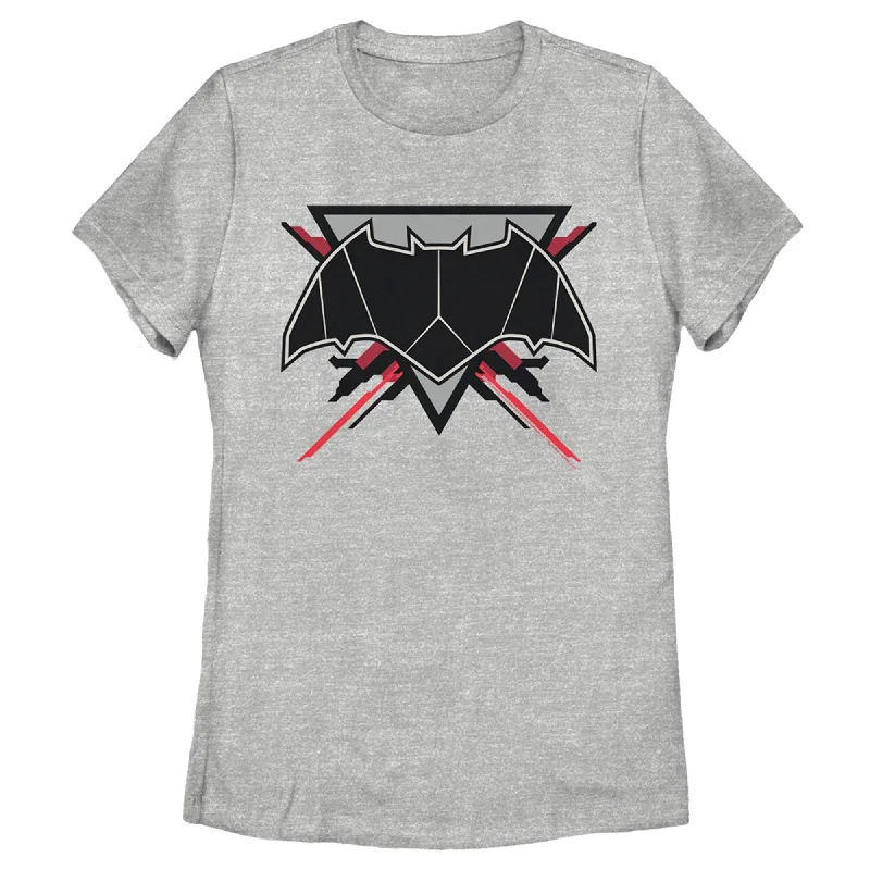 Women's Zack Snyder Justice League Batman Comic Logo T-Shirt-- Real Fur Shearling Chenille Women's Zack Snyder Justice League Batman Comic Logo T-Shirt-- Real Fur Shearling Chenille