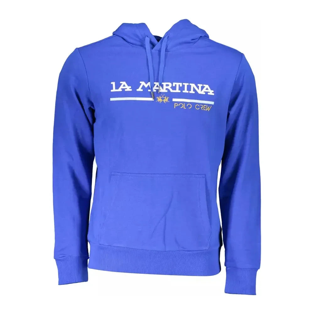 La Martina Chic Blue Embroidered Hooded Sweatshirt Hooded Sweatshirt Casual Wear Street Style La Martina Chic Blue Embroidered Hooded Sweatshirt Hooded Sweatshirt Casual Wear Street Style