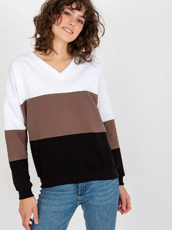 Sweatshirt Rue Paris Hoodie with Hem Raw Edge Edgy Unfinished