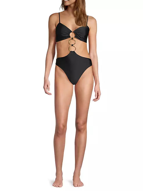 Zayla One Piece Swimsuit Black - Ramy Brook Comfortable Swim Dress
