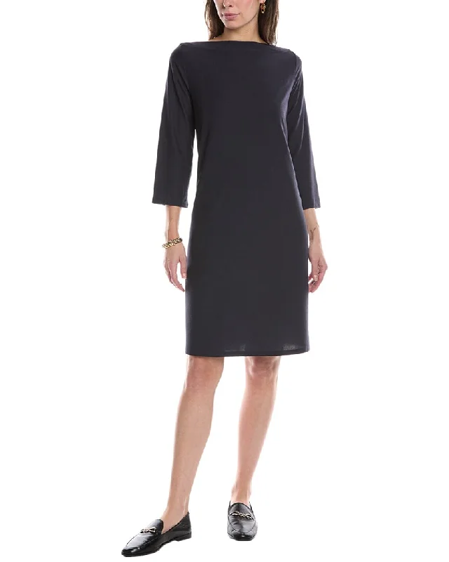 Eileen Fisher Bateau Neck Shift Dress Tunics Ceremony elegant