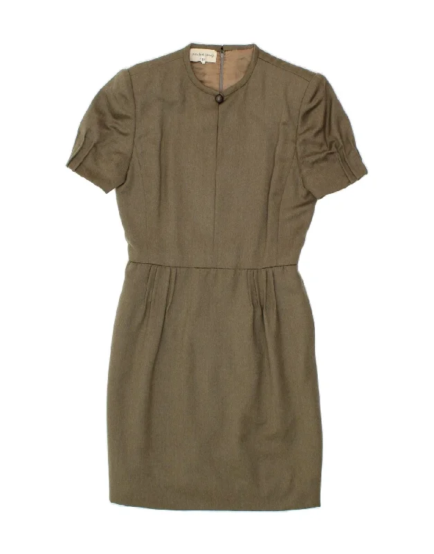 ANDRE LAUG Womens Sheath Dress UK 10 Small Khaki Tunics Ceremony elegant