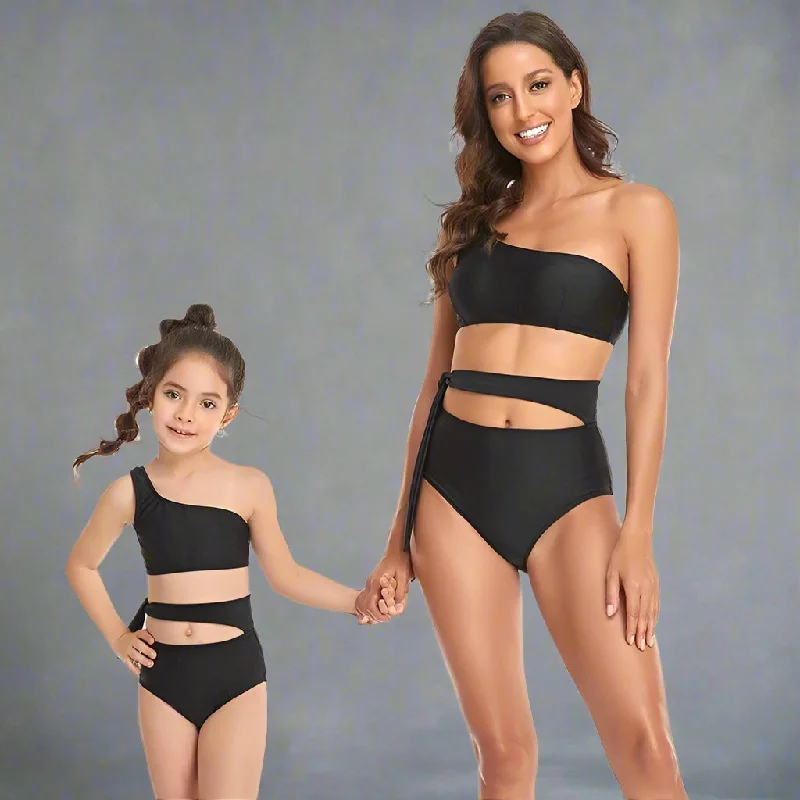 Fashion Matching Mother & Child Swimsuit Timeless Black Bikini
