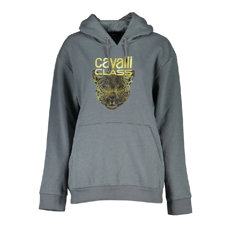 Sleek Gray Fleece Hooded Sweatshirt Hoodie with Mock Neck Collared Structured