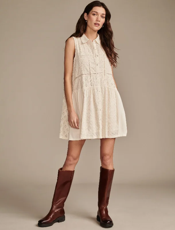 Lucky Brand Women's Collared Tiered Dress Tunics Trendy modern