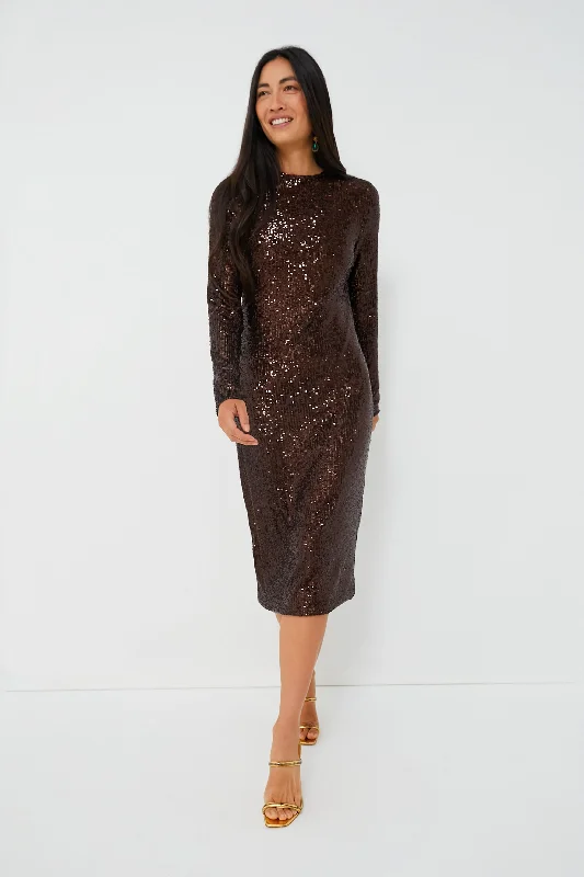 Chocolate Brown Harlow Sequin Dress Tunics Lace romantic