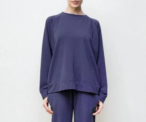 Anita Sweatshirt (Blue) Hoodie with Exposed Zipper Edgy Industrial
