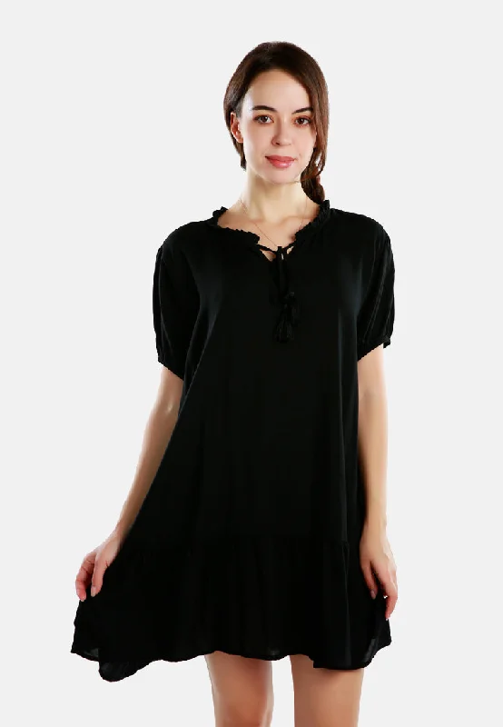 Tie-Up Tassel Dress Tunics Corduroy durable