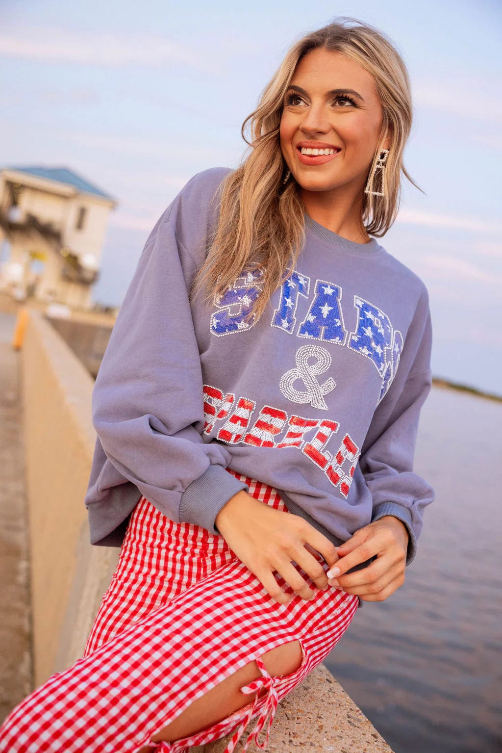 Stars & Sparkles Sweatshirt Hoodie Dress Longline Feminine