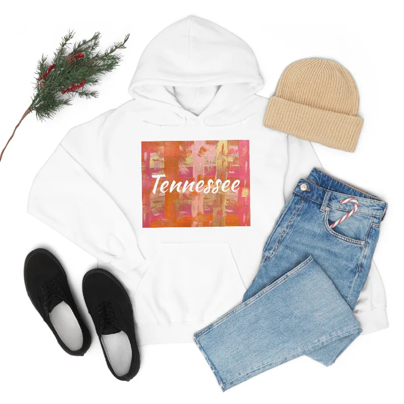 “The Brushstrokes of Tennessee” Unisex Heavy Blend™ Hooded Sweatshirt Hoodie with Full-Zip Functional Layering “The Brushstrokes of Tennessee” Unisex Heavy Blend™ Hooded Sweatshirt Hoodie with Full-Zip Functional Layering