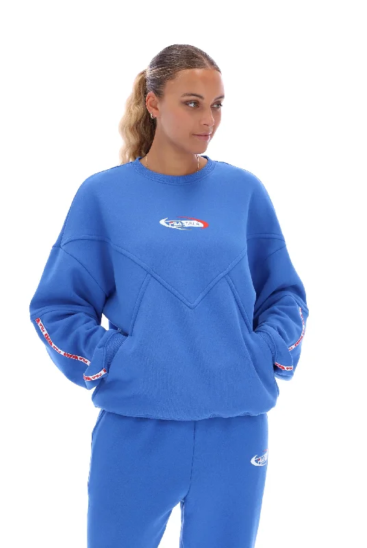 FILA x TALA Crew  Sweatshirt Hoodie with Hem Embroidery Detailed Premium