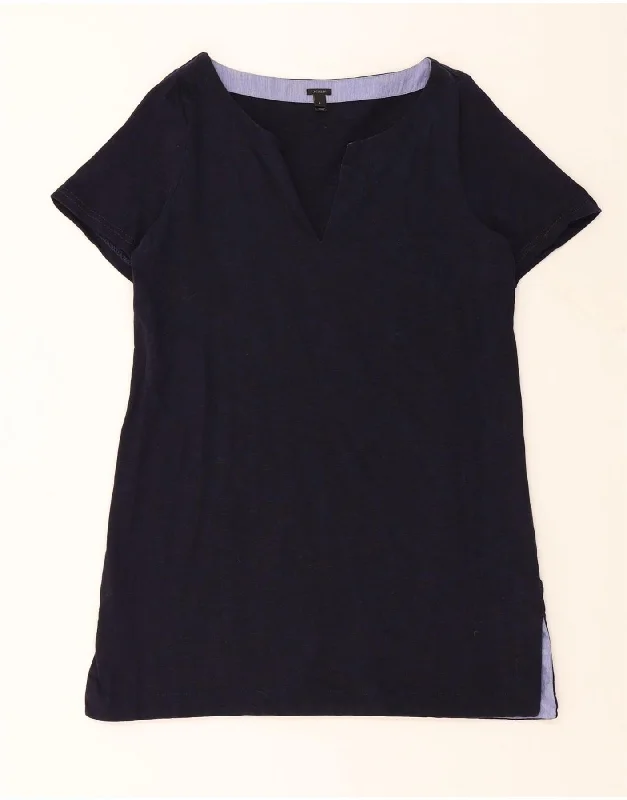 J. CREW Womens Short Sleeves Tunic Dress UK 16 Large Navy Blue Cotton Halter Neckline Beach J. CREW Womens Short Sleeves Tunic Dress UK 16 Large Navy Blue Cotton Halter Neckline Beach