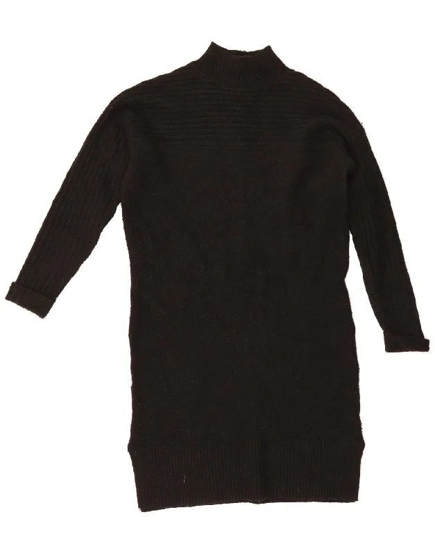 FAT FACE Womens Jumper Dress UK 8 Small  Black Polyester Tunics Gym athletic