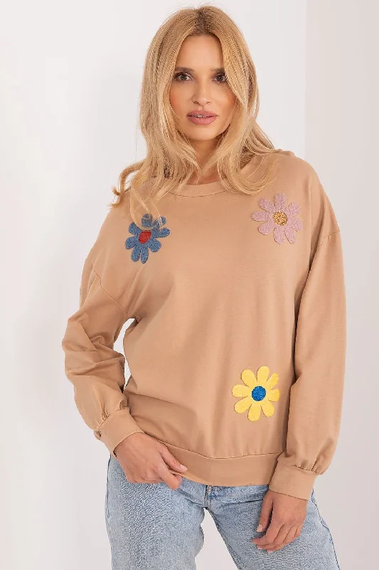 Sweatshirt Italy Moda Hoodie with Crew Neck Simple Timeless