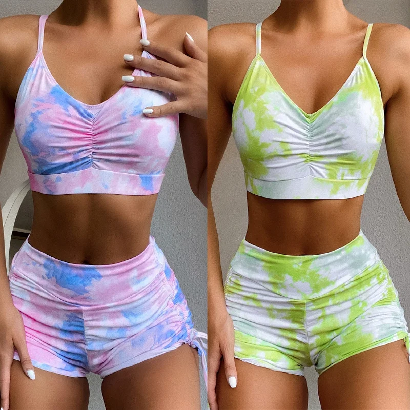 Sexy Women Two Pieces Yoga Swimsuits Comfortable Tankini Set