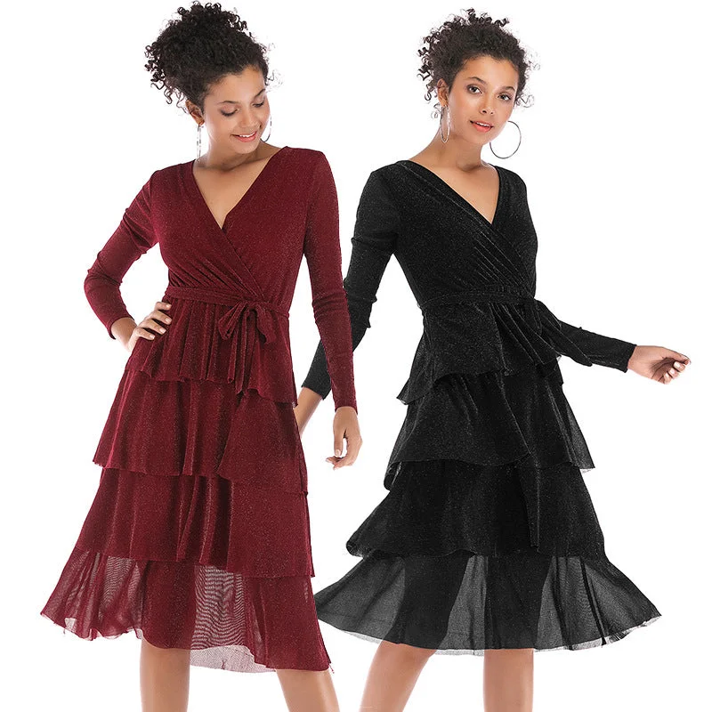 IKEARLAX women's dress will be sent on behalf of , , trade medium and long waist and thin long-sleeved cake skirt. Casual Short Summer IKEARLAX women's dress will be sent on behalf of , , trade medium and long waist and thin long-sleeved cake skirt. Casual Short Summer