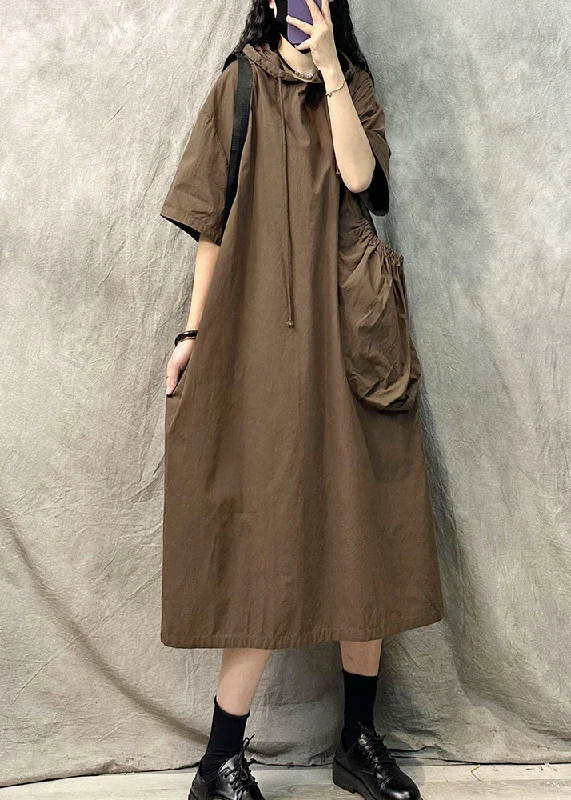 Style Khaki Hooded Cotton Sweatshirt Dresss Summer Hoodie with Zipper Versatile Modern Style Khaki Hooded Cotton Sweatshirt Dresss Summer Hoodie with Zipper Versatile Modern