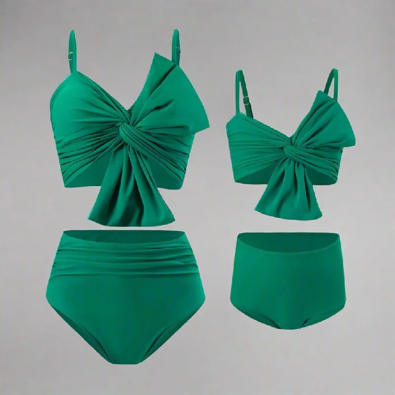 Chic Mother-Daughter Two-Piece Swimsuit - Family Matching Swimwear in Vibrant Colors Flirty Ruffle Swimsuit Chic Mother-Daughter Two-Piece Swimsuit - Family Matching Swimwear in Vibrant Colors Flirty Ruffle Swimsuit