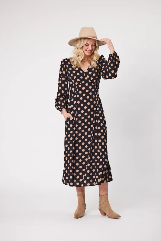 Lemon Tree Sabrina Dress - Latte Polkadot Tunics Custom made