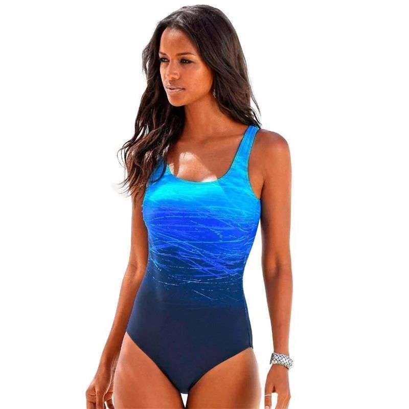 Women Colorful Backless One Piece Swimsuits Adjustable Bikini Bottoms