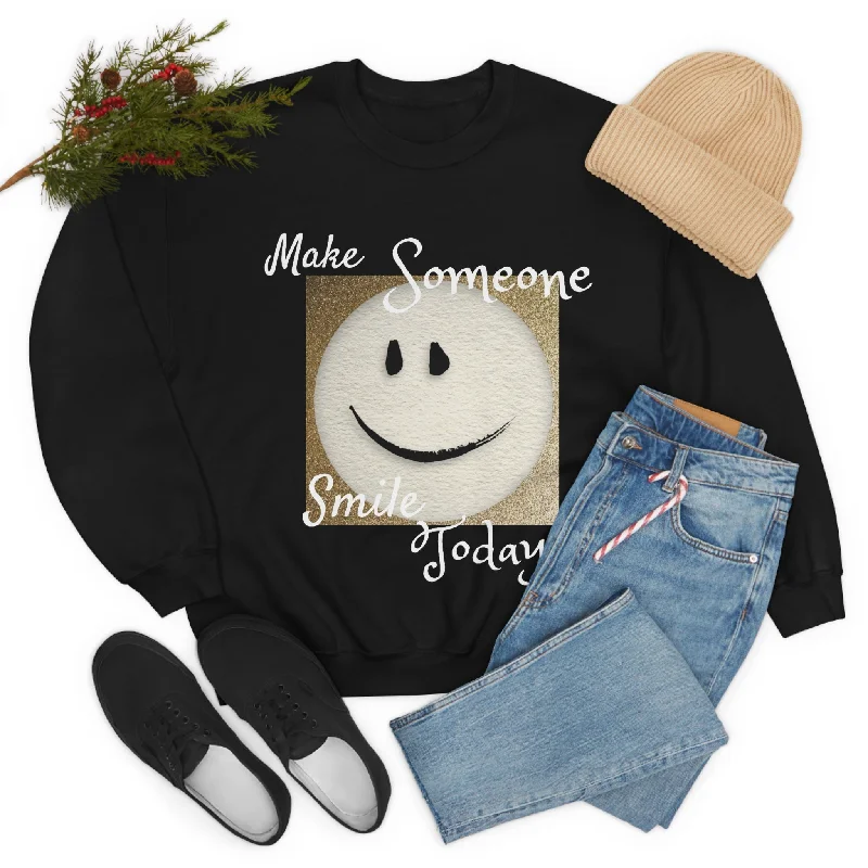 "Make Someone Smile Today!" Unisex Heavy Blend™ Crewneck Sweatshirt Hoodie with Hem Elastic Stretchable Comfortable "Make Someone Smile Today!" Unisex Heavy Blend™ Crewneck Sweatshirt Hoodie with Hem Elastic Stretchable Comfortable