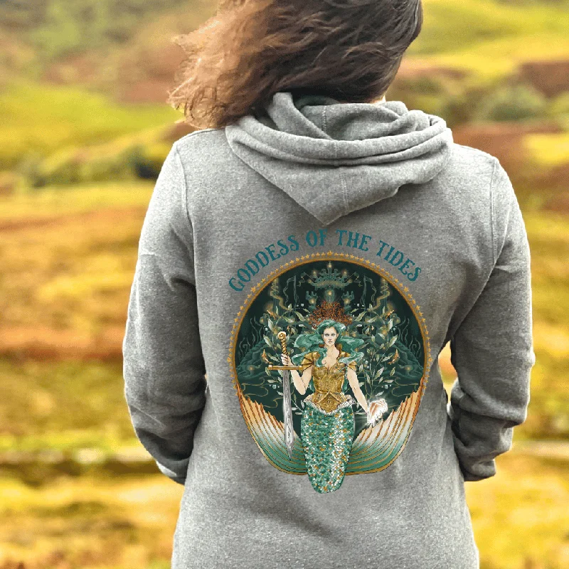 Goddess Of The Tides Hoodie Dress Hoodie with Magnetic Closure Innovative Modern