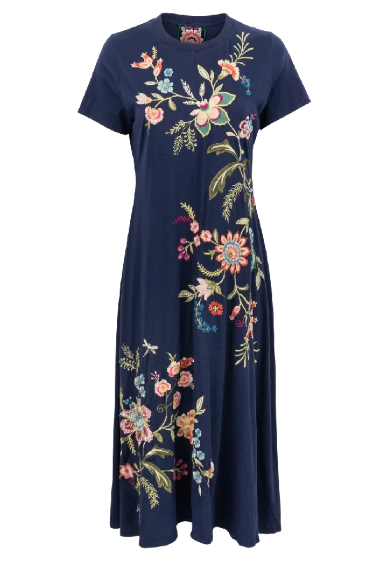 Johnny Was Crew Neck Swing Dress Tunics Cozy comfortable